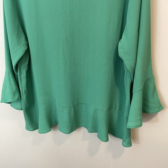 Flutter Sleeve Top Sz X Kelly Green Blouse Shirt Lightweight NWT In Every Story - Picture 8 of 11